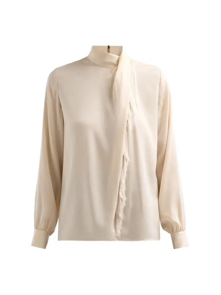 Elie Tahari Women's Jaden Fringe Stretch-Silk Blouse