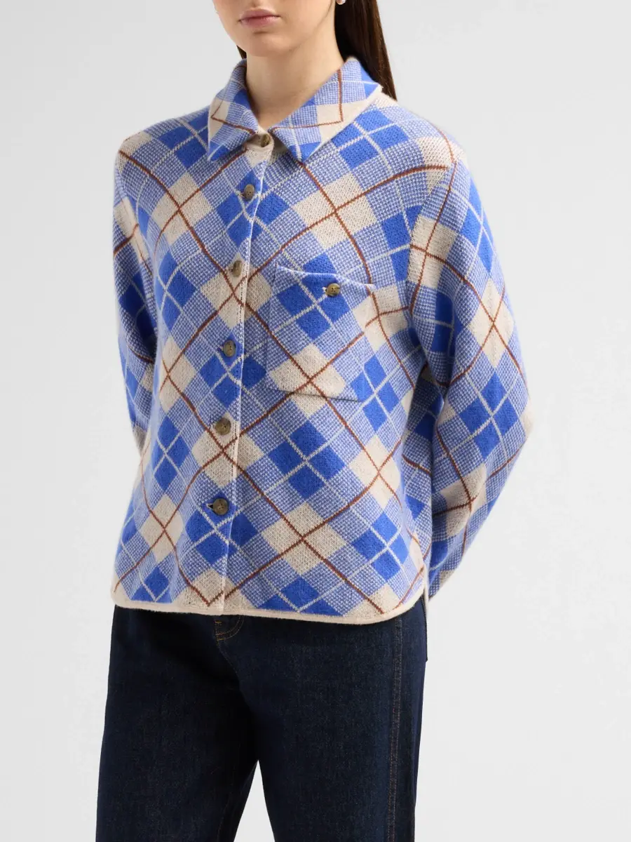 Guest In Residence Women's Dylan Plaid Cashmere-Knit Shirt | Thumbnail 4