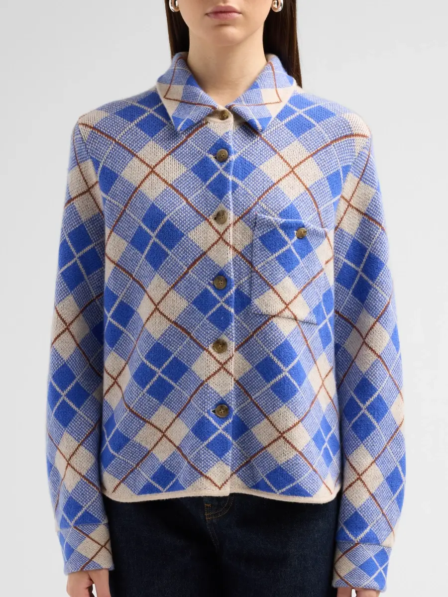 Guest In Residence Women's Dylan Plaid Cashmere-Knit Shirt | Thumbnail 5