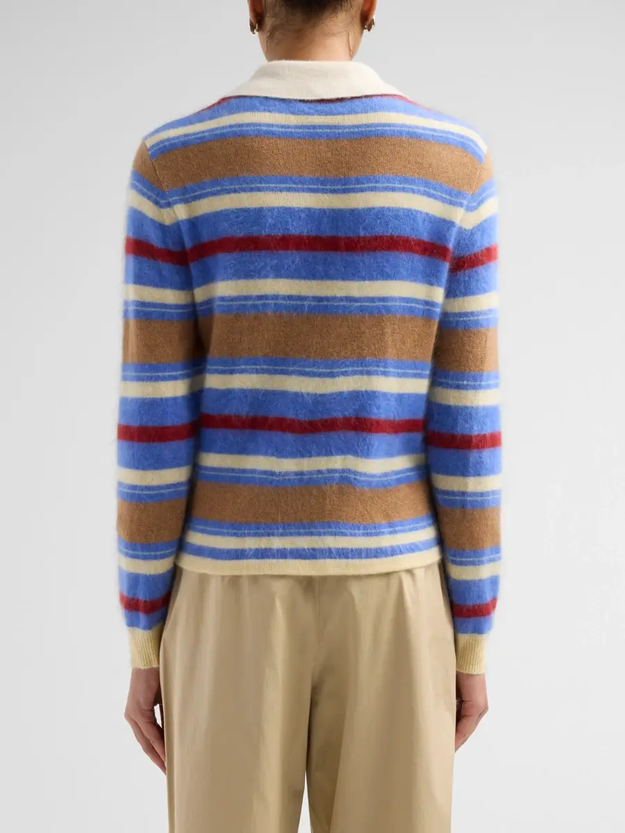 Guest In Residence Women's Grizzly Cashmere Crop Rugby Sweater | Thumbnail 3 Guest In Residence Women's Grizzly Cashmere Crop Rugby Sweater | Thumbnail 3
