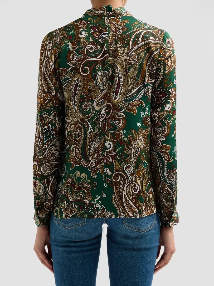 Elie Tahari Women's Nora Paisley Silk-Blend Twist-Neck Blouse | Thumbnail 3 Elie Tahari Women's Nora Paisley Silk-Blend Twist-Neck Blouse | Thumbnail 3