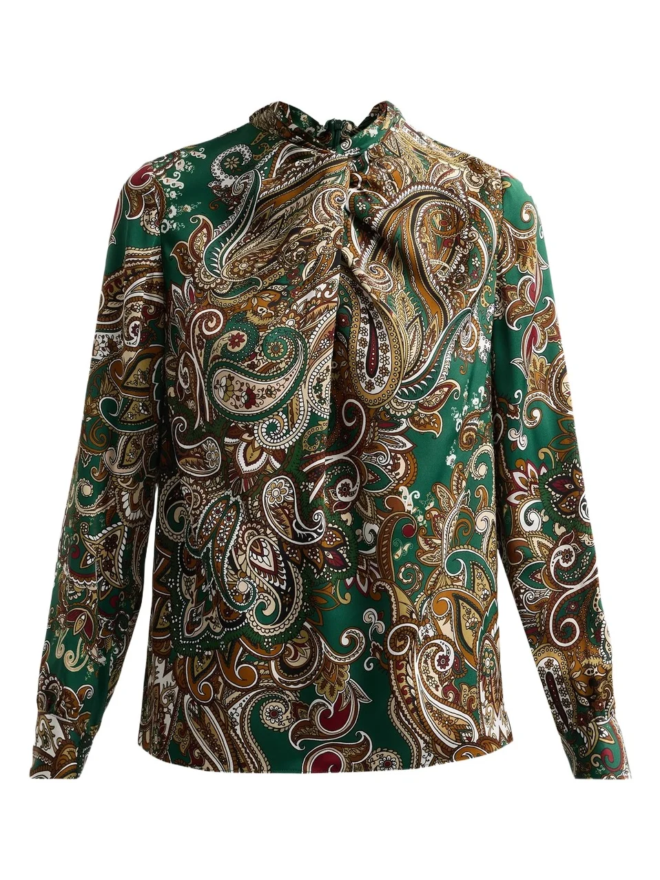 Elie Tahari Women's Nora Paisley Silk-Blend Twist-Neck Blouse