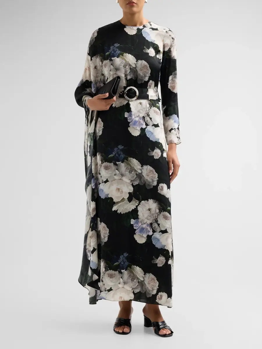 Elie Tahari Women's Aurelia Floral Silk-Blend Belted Maxi Dress | Thumbnail 2 Elie Tahari Women's Aurelia Floral Silk-Blend Belted Maxi Dress | Thumbnail 2
