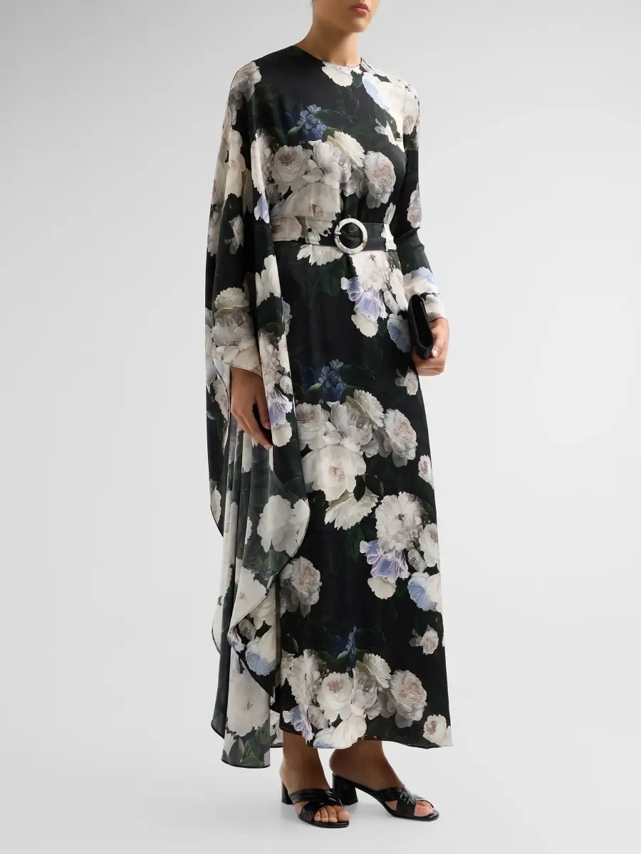 Elie Tahari Women's Aurelia Floral Silk-Blend Belted Maxi Dress | Thumbnail 4 Elie Tahari Women's Aurelia Floral Silk-Blend Belted Maxi Dress | Thumbnail 4