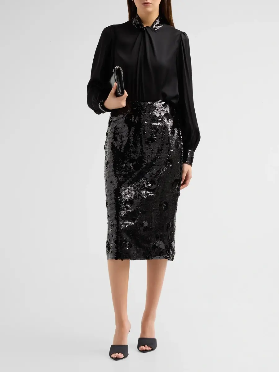 Elie Tahari Women's The Amira Sequin Midi Skirt | Thumbnail 2 Elie Tahari Women's The Amira Sequin Midi Skirt | Thumbnail 2