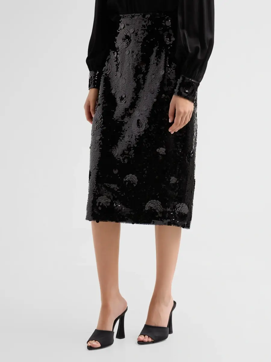 Elie Tahari Women's The Amira Sequin Midi Skirt | Thumbnail 4 Elie Tahari Women's The Amira Sequin Midi Skirt | Thumbnail 4