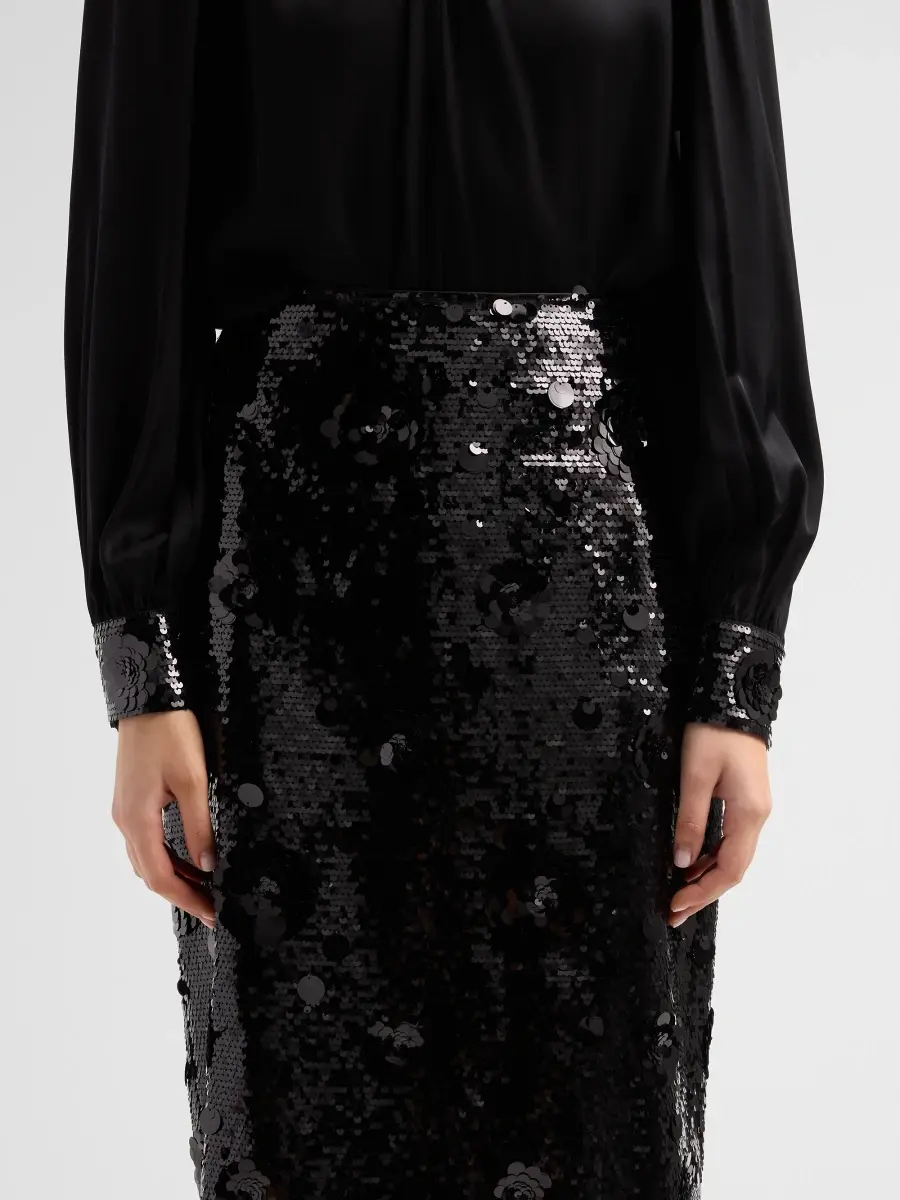 Elie Tahari Women's The Amira Sequin Midi Skirt | Thumbnail 5 Elie Tahari Women's The Amira Sequin Midi Skirt | Thumbnail 5