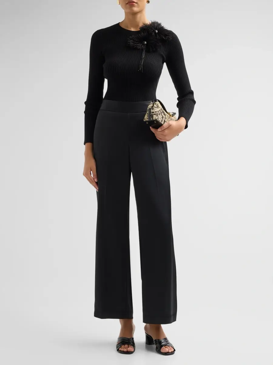 Elie Tahari Women's The Rylee Satin High-Rise Pants | Thumbnail 2