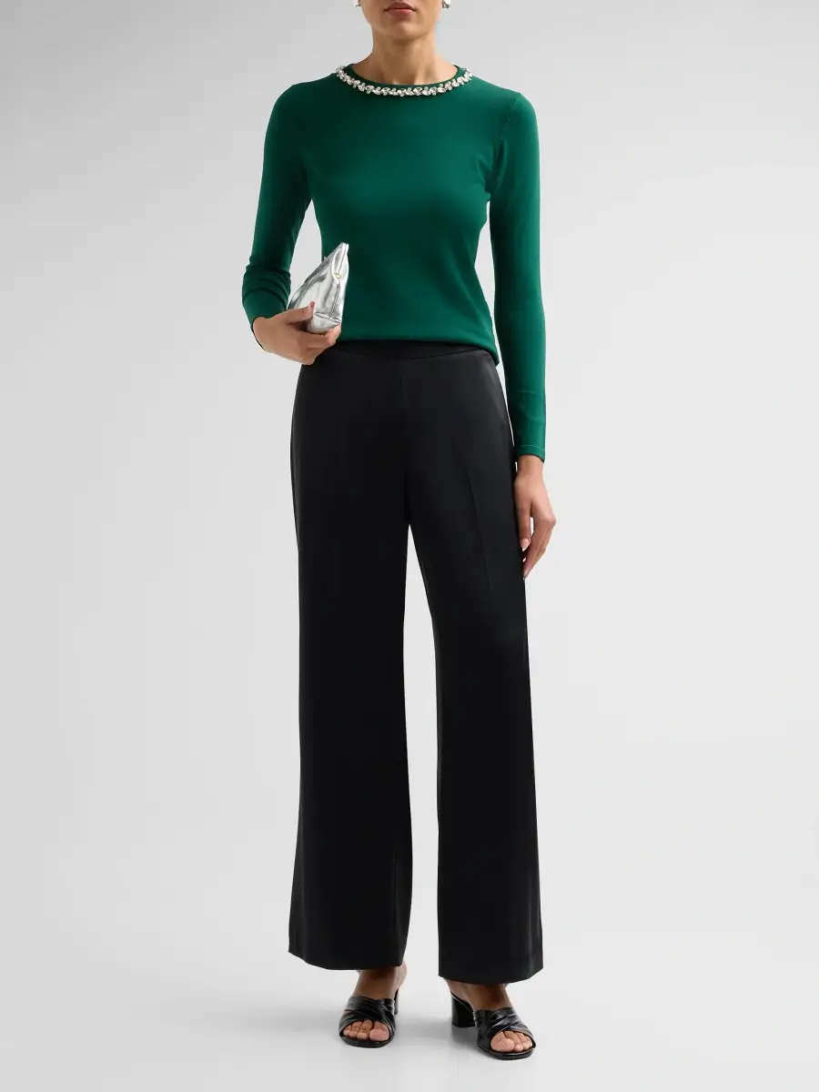 Elie Tahari Women's Aiden Embellished Crewneck Sweater | Thumbnail 2