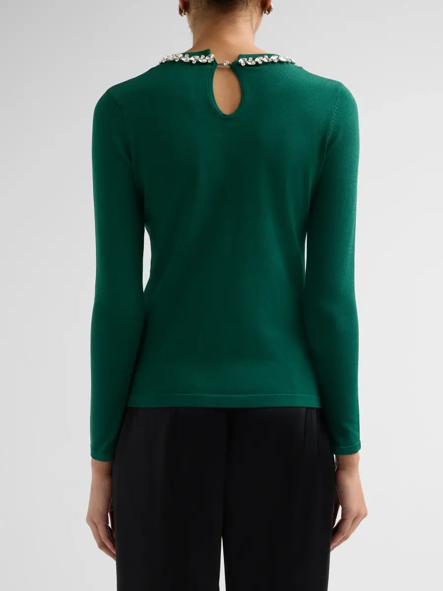 Elie Tahari Women's Aiden Embellished Crewneck Sweater | Thumbnail 3