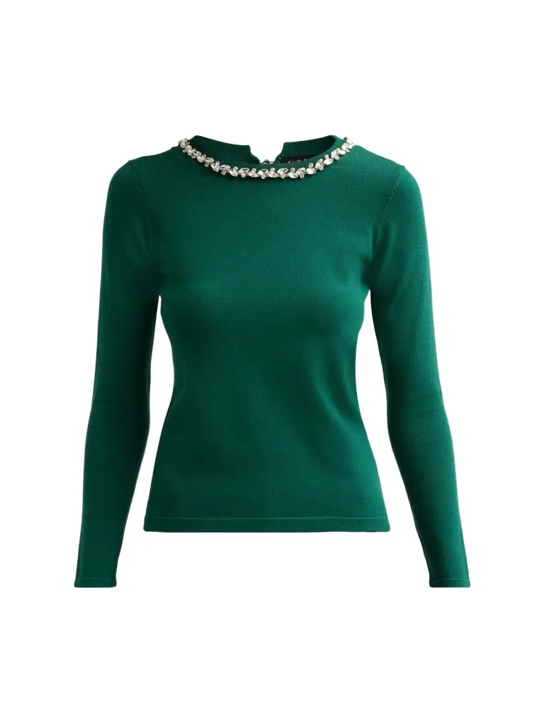 Elie Tahari Women's Aiden Embellished Crewneck Sweater