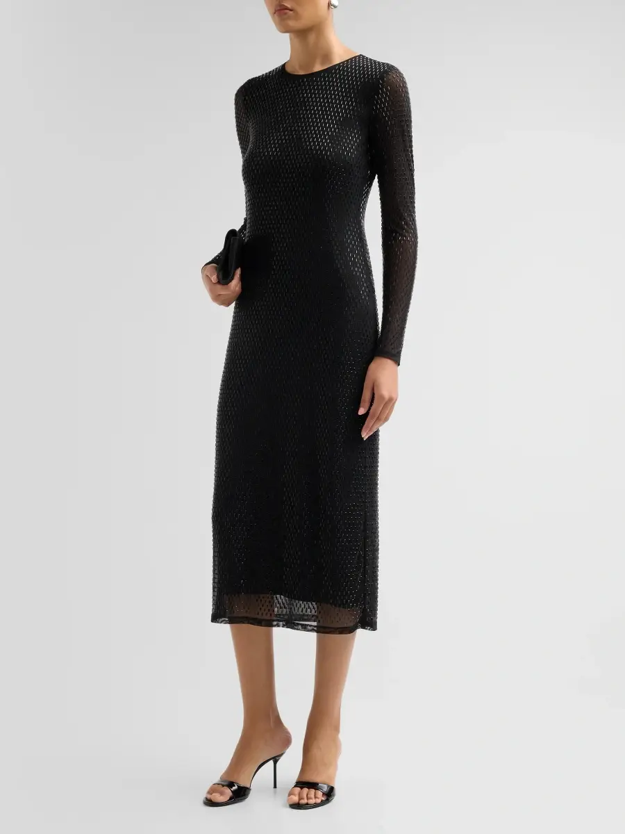 Elie Tahari Women's The Luna Embellished Mesh Crewneck Maxi Dress | Thumbnail 4 Elie Tahari Women's The Luna Embellished Mesh Crewneck Maxi Dress | Thumbnail 4