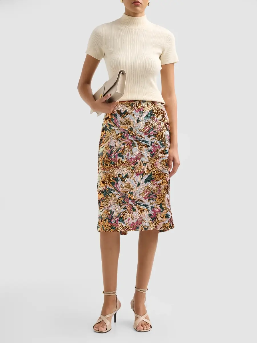 Elie Tahari Women's Adrianne Sequined Midi Skirt | Thumbnail 2