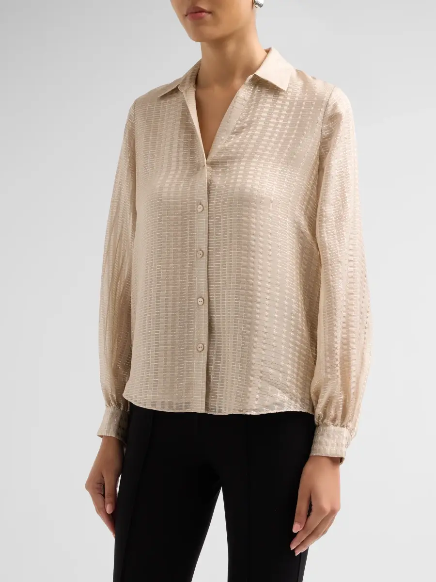 Elie Tahari Women's Madeline Metallic Silk Blouse | Thumbnail 4