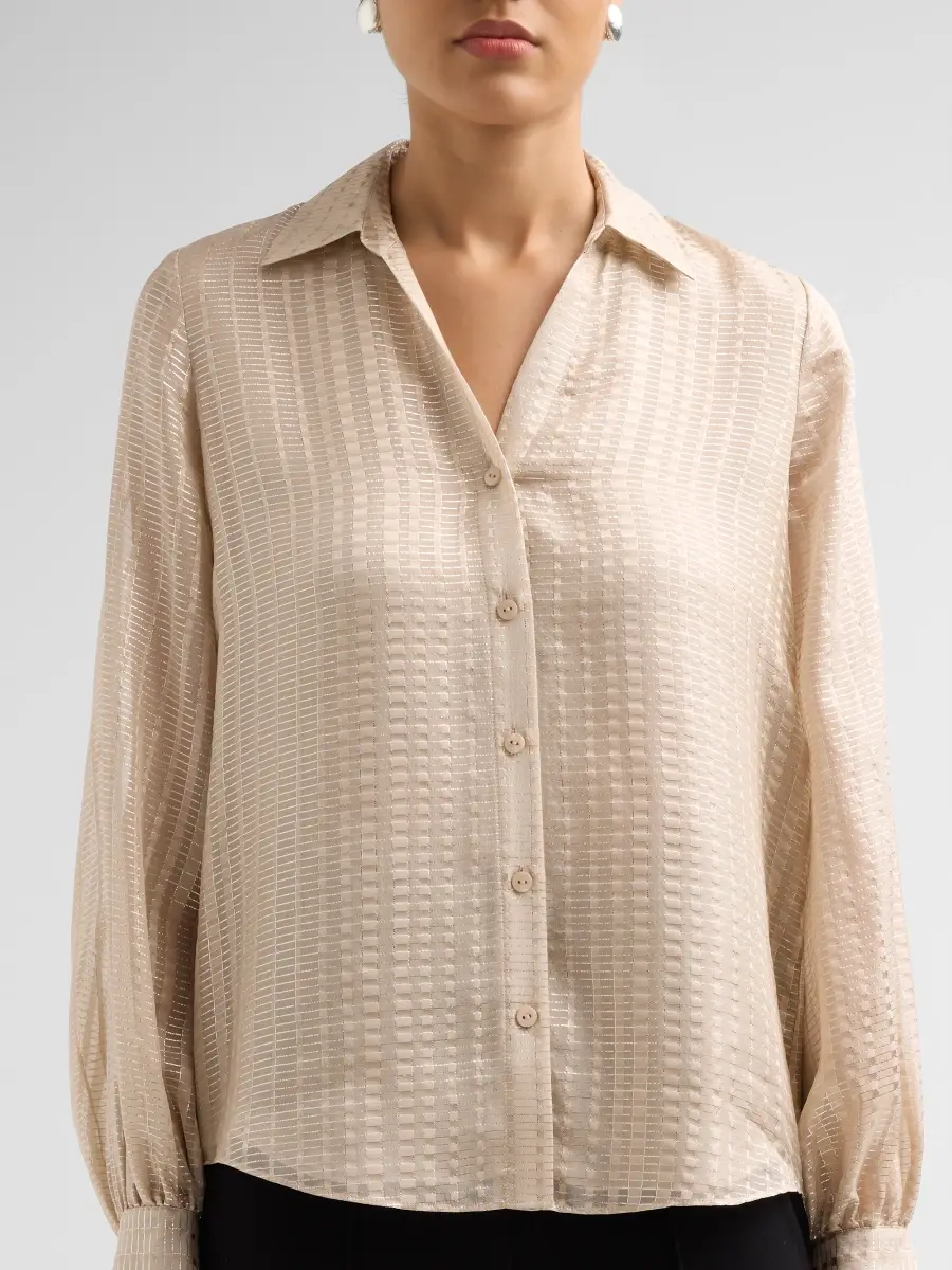 Elie Tahari Women's Madeline Metallic Silk Blouse | Thumbnail 5