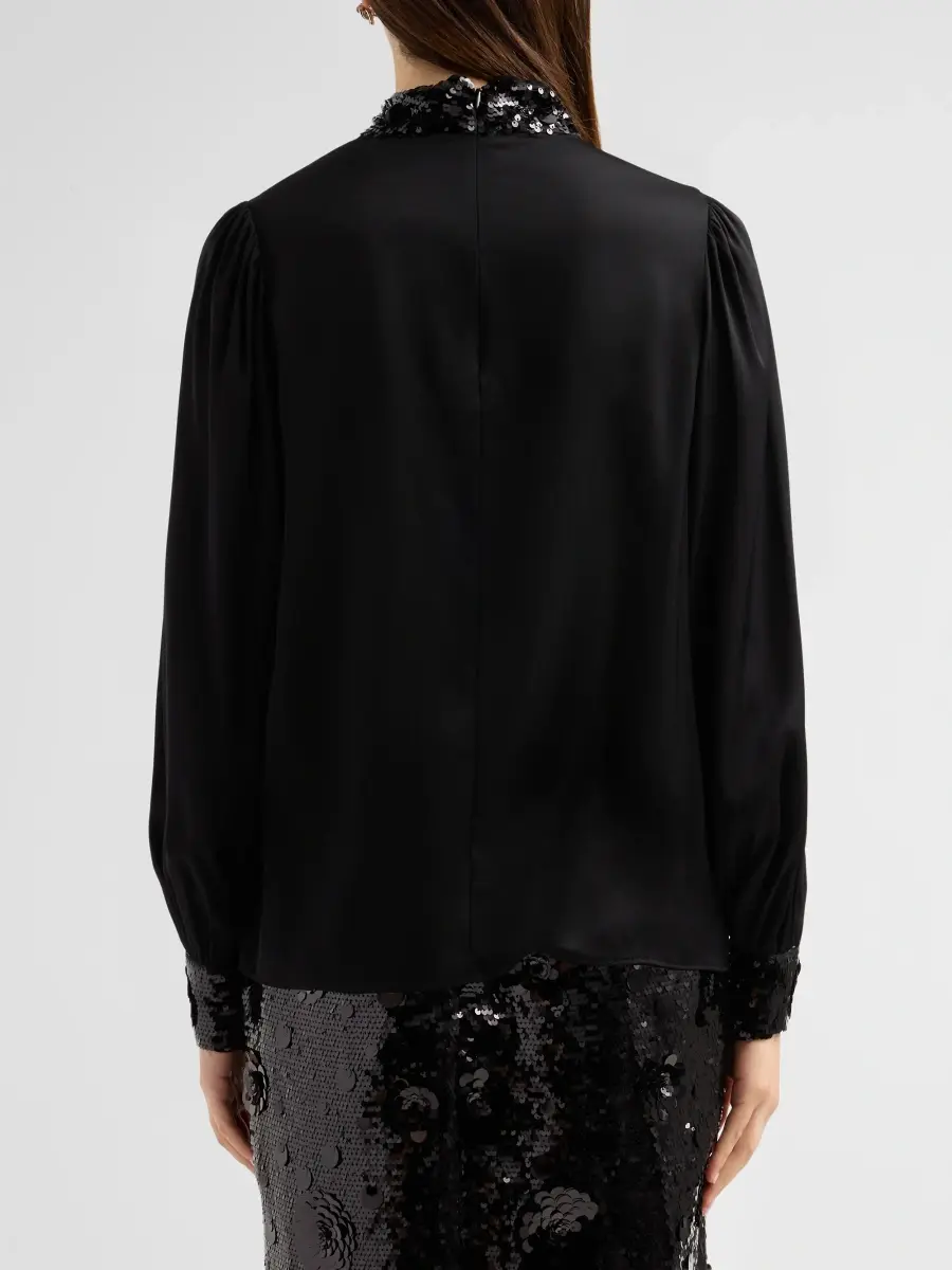 Elie Tahari Women's The Amira Embellished Stretch-Silk Blouse | Thumbnail 3 Elie Tahari Women's The Amira Embellished Stretch-Silk Blouse | Thumbnail 3