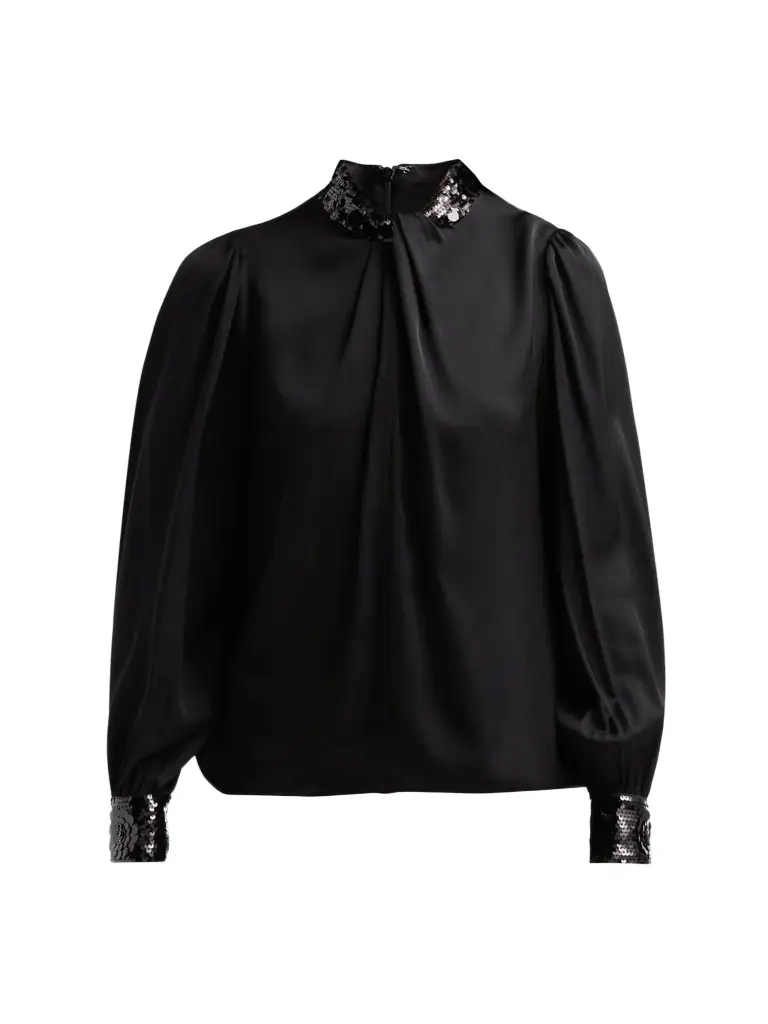 Women's The Amira Embellished Stretch-Silk Blouse