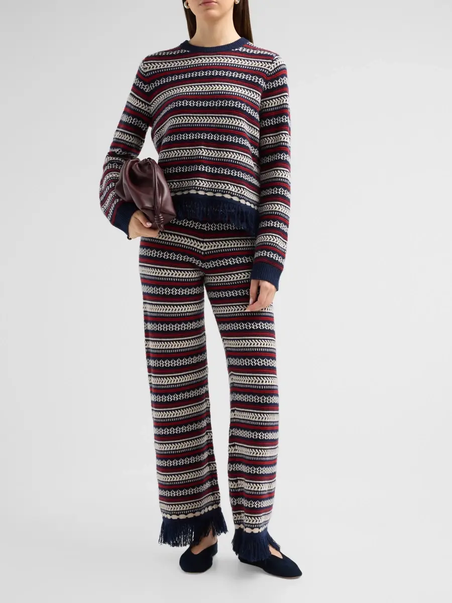 Guest In Residence Women's Western Striped Wool-Cashmere Knit Pants | Thumbnail 2 Guest In Residence Women's Western Striped Wool-Cashmere Knit Pants | Thumbnail 2