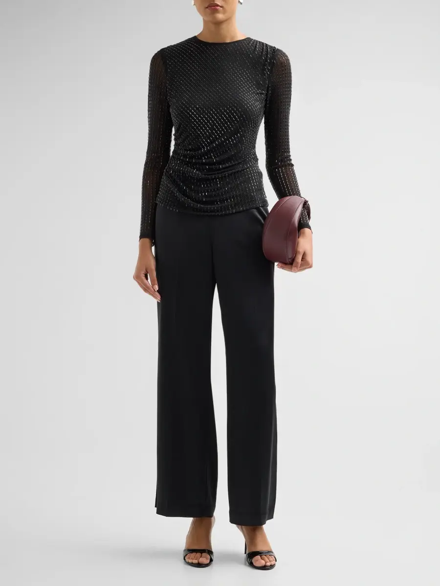 Elie Tahari Women's Luna Embellished Mesh Top | Thumbnail 2