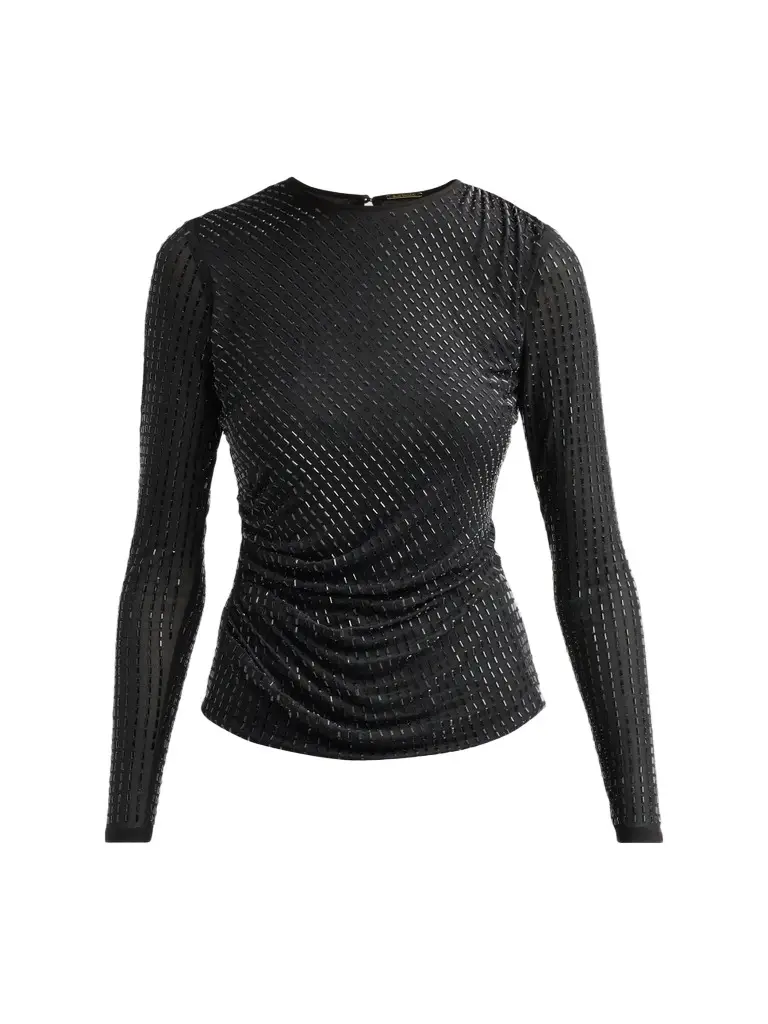 Elie Tahari Women's Luna Embellished Mesh Top