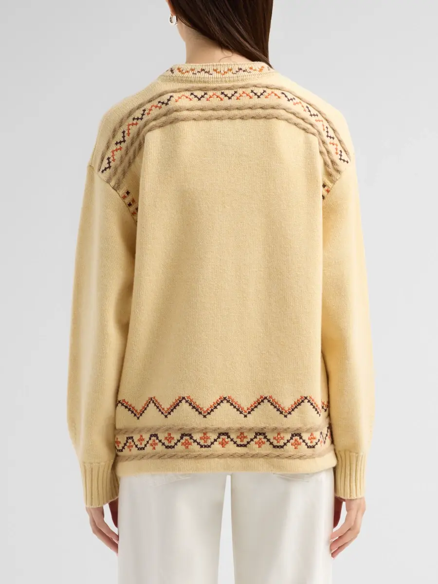 Guest In Residence Women's Fisherman Embroidered Cashmere-Wool Henley Sweater | Thumbnail 3 Guest In Residence Women's Fisherman Embroidered Cashmere-Wool Henley Sweater | Thumbnail 3