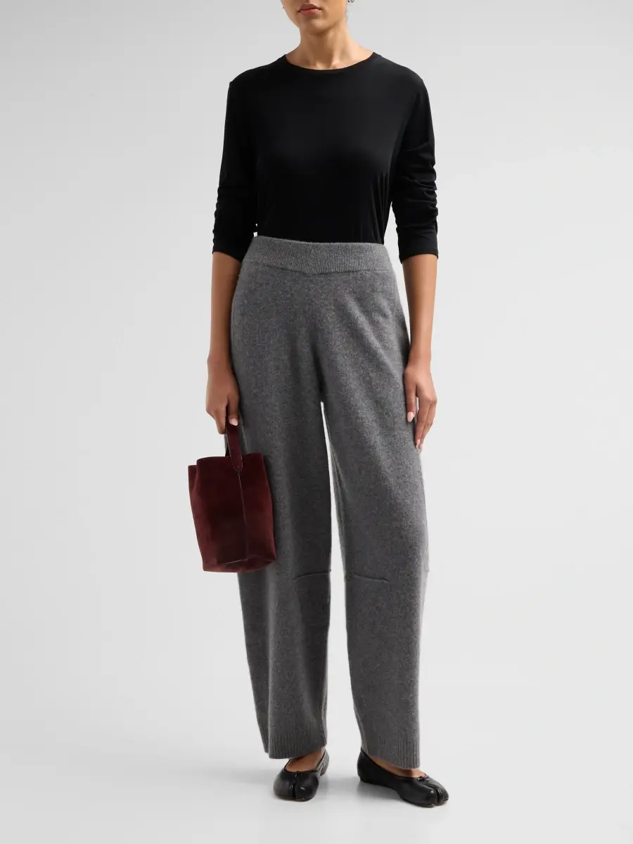 Guest In Residence Women's Wool-Cashmere Knit Barrel-Leg Pants | Thumbnail 2 Guest In Residence Women's Wool-Cashmere Knit Barrel-Leg Pants | Thumbnail 2