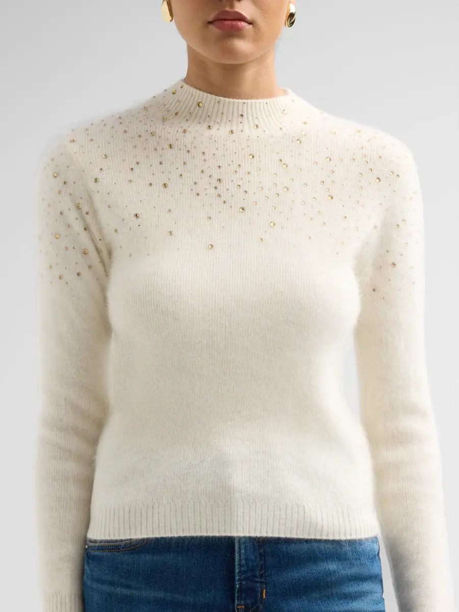 Elie Tahari Women's Andi Embellished Cashmere Mock-Turtleneck Sweater | Thumbnail 5