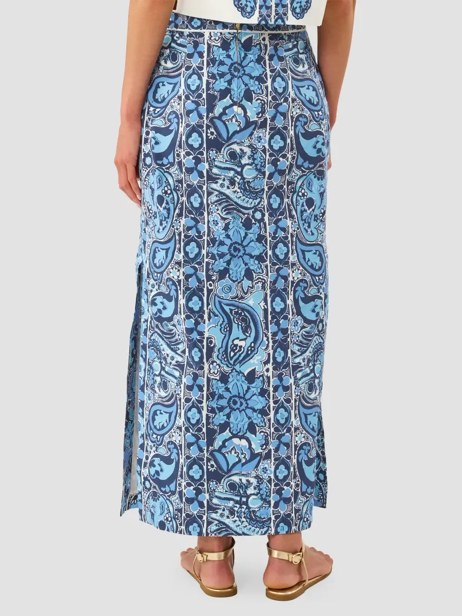 Lilly Pulitzer Women's Sanders Paisley Stretch-Cotton Maxi Skirt | Thumbnail 3