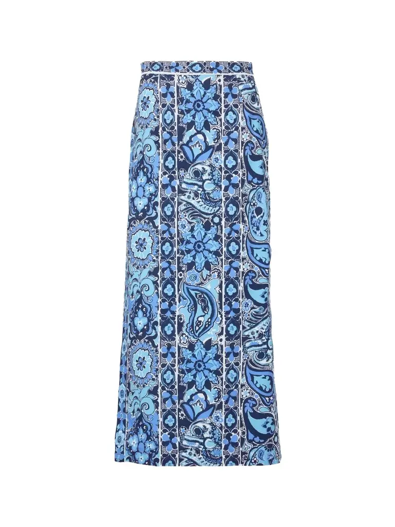 Lilly Pulitzer Women's Sanders Paisley Stretch-Cotton Maxi Skirt