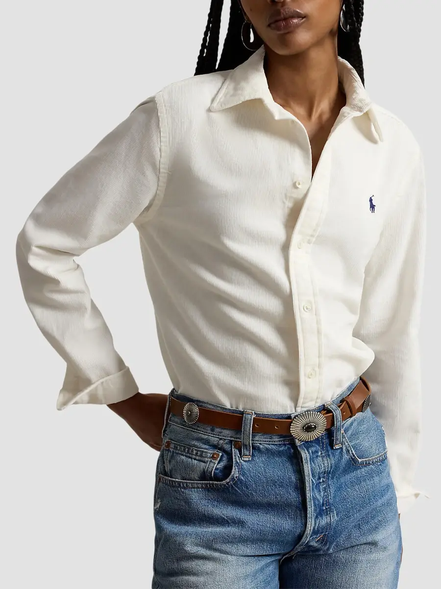 Polo Ralph Lauren Women's Cotton Corduroy Button-Front Shirt | Thumbnail 4 Polo Ralph Lauren Women's Cotton Corduroy Button-Front Shirt | Thumbnail 4