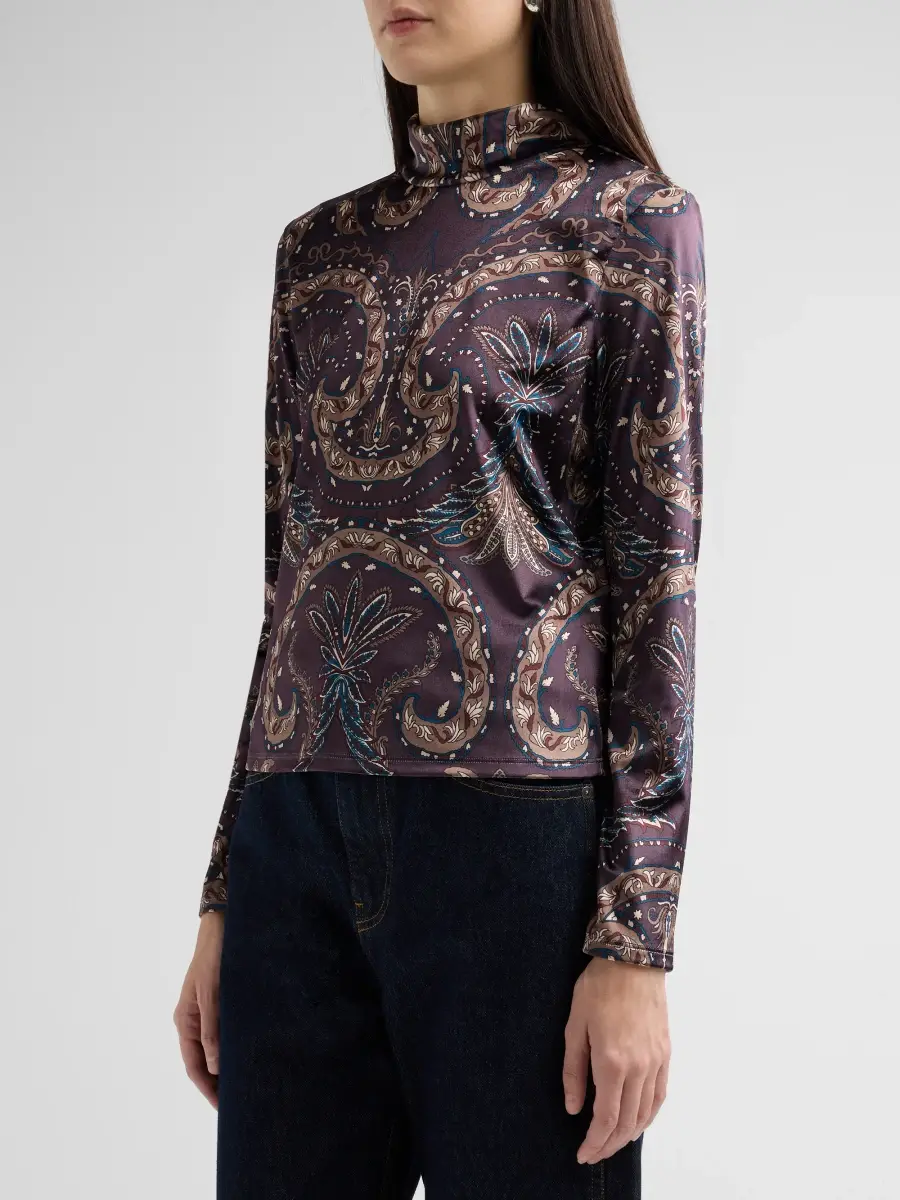 Veronica Beard Women's Nate Paisley Print Jersey Top | Thumbnail 4 Veronica Beard Women's Nate Paisley Print Jersey Top | Thumbnail 4