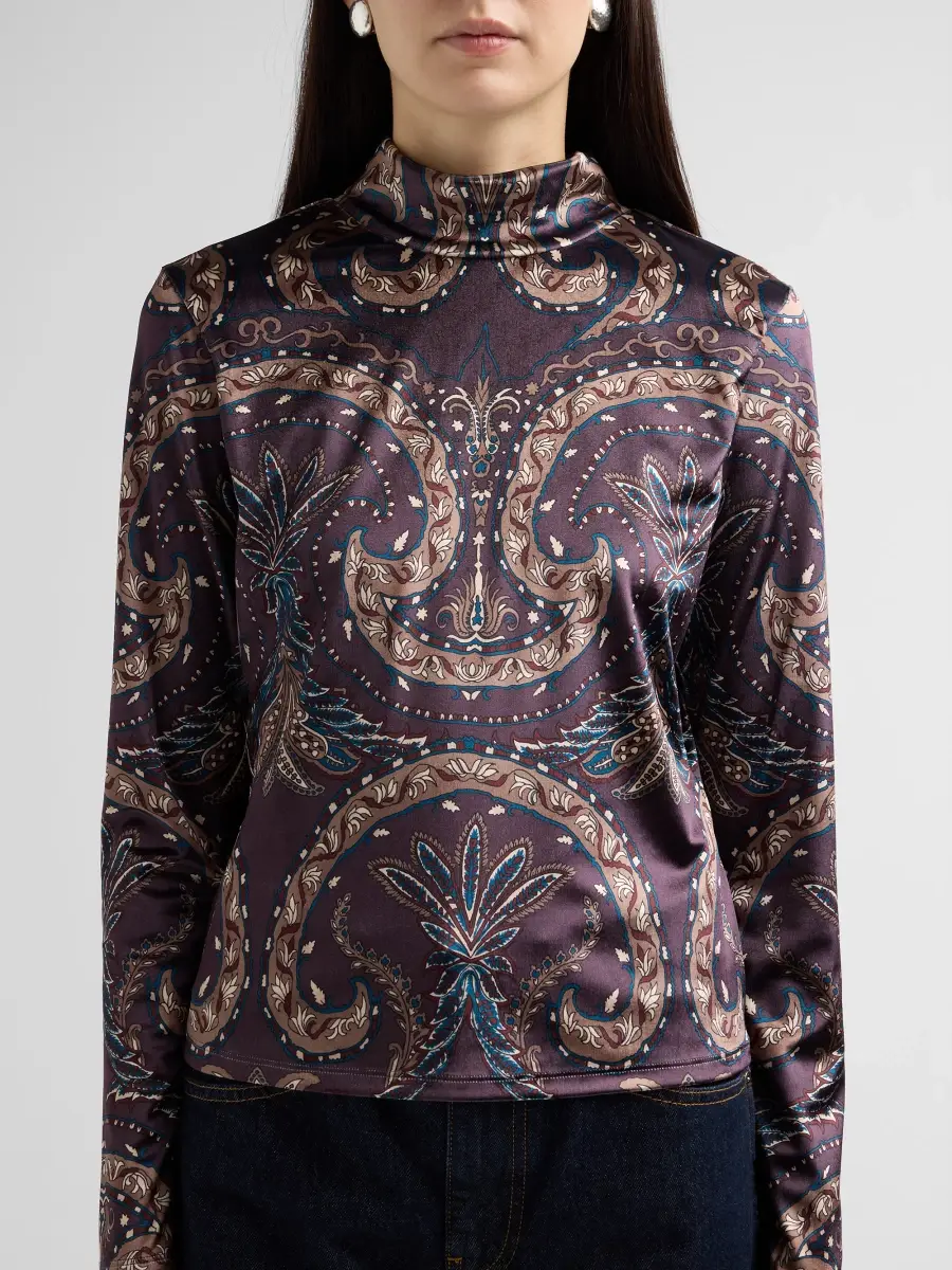 Veronica Beard Women's Nate Paisley Print Jersey Top | Thumbnail 5 Veronica Beard Women's Nate Paisley Print Jersey Top | Thumbnail 5