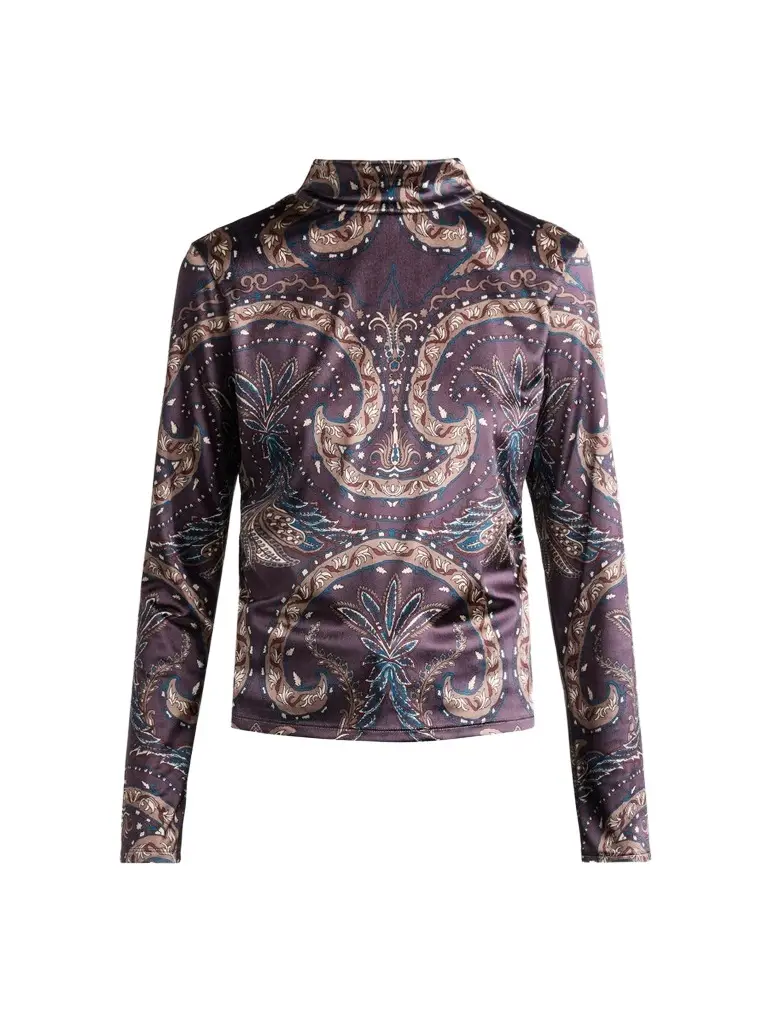 Veronica Beard Women's Nate Paisley Print Jersey Top