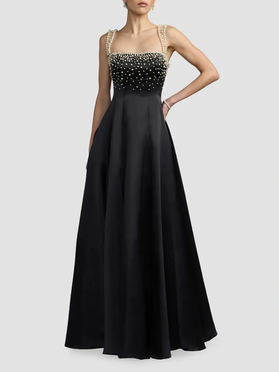 Mac Duggal Women's Embellished Satin A-Line Evening Gown | Thumbnail 2 Mac Duggal Women's Embellished Satin A-Line Evening Gown | Thumbnail 2