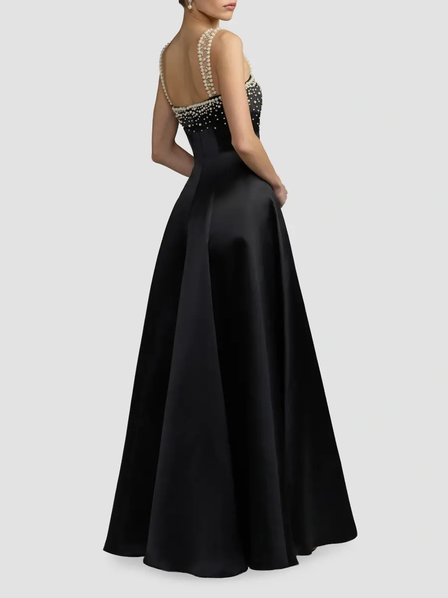 Mac Duggal Women's Embellished Satin A-Line Evening Gown | Thumbnail 3 Mac Duggal Women's Embellished Satin A-Line Evening Gown | Thumbnail 3