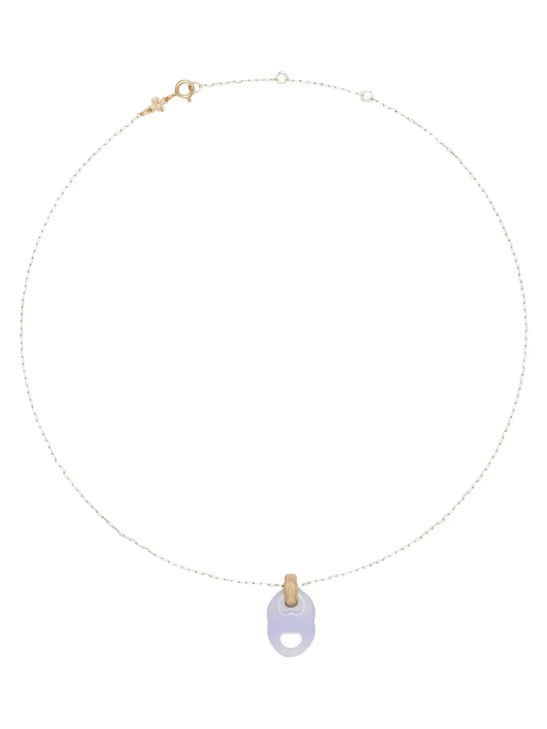 Tory Burch Women's Gemini 18K-Gold-Plated & Jade Pendant Necklace