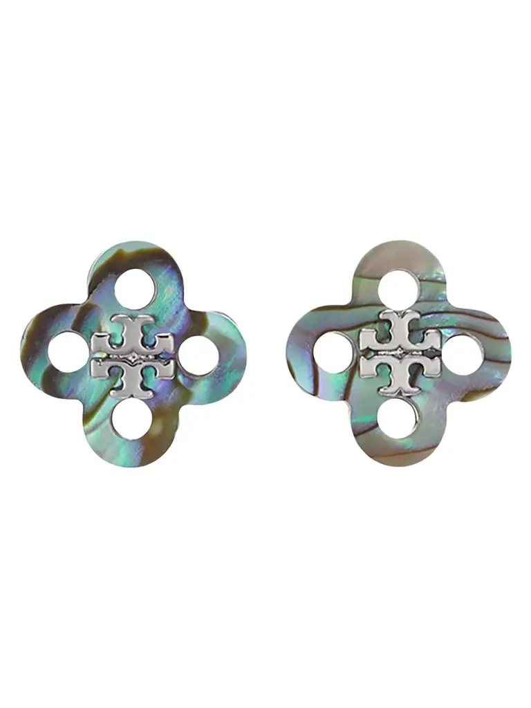 Women's Forget Me Not Silvertone & Abalone Stud Earrings Women's Forget Me Not Silvertone & Abalone Stud Earrings