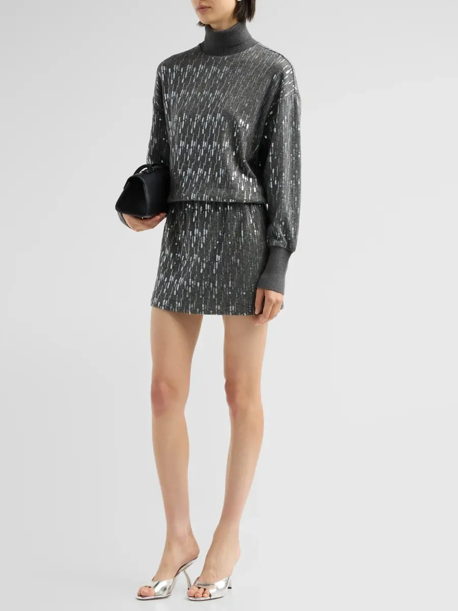 Ramy Brook Women's Soleil Sequin Knit Turtleneck Mini Dress | Thumbnail 4 Ramy Brook Women's Soleil Sequin Knit Turtleneck Mini Dress | Thumbnail 4
