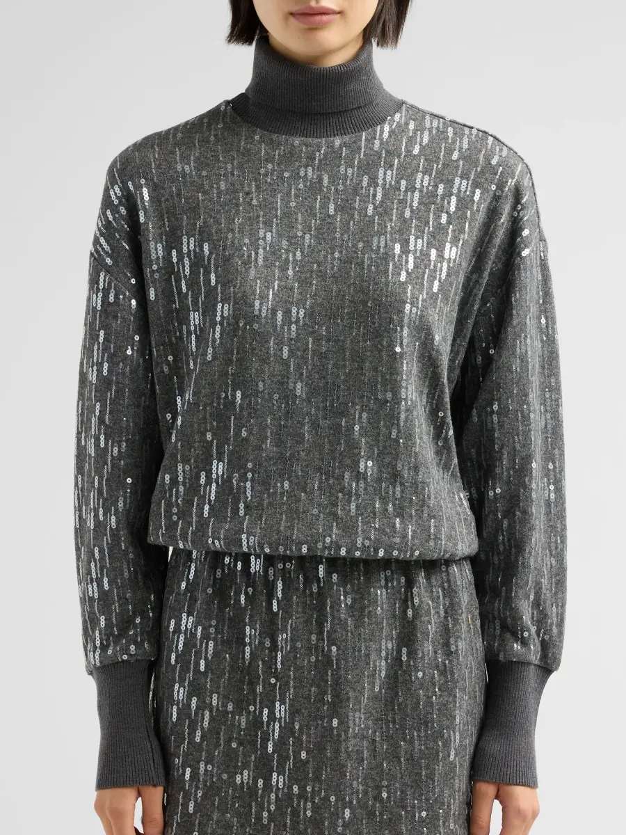 Ramy Brook Women's Soleil Sequin Knit Turtleneck Mini Dress | Thumbnail 5 Ramy Brook Women's Soleil Sequin Knit Turtleneck Mini Dress | Thumbnail 5