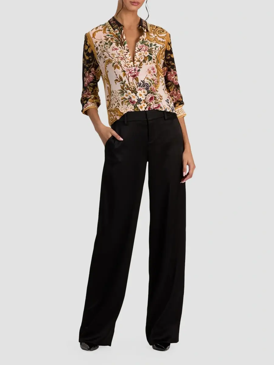 Alice + Olivia Women's Willa Floral Button-Front Top | Thumbnail 2 Alice + Olivia Women's Willa Floral Button-Front Top | Thumbnail 2