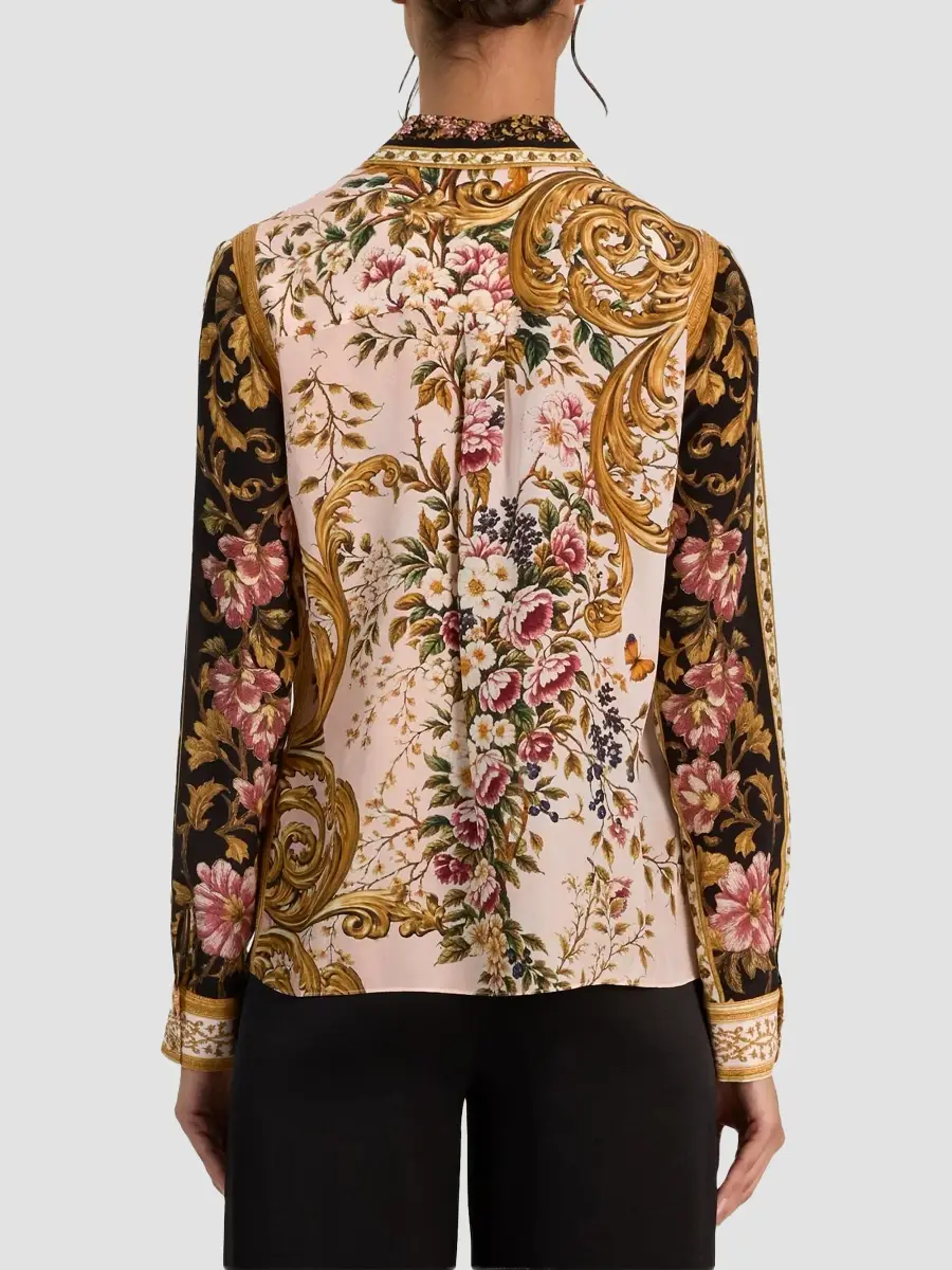 Alice + Olivia Women's Willa Floral Button-Front Top | Thumbnail 3 Alice + Olivia Women's Willa Floral Button-Front Top | Thumbnail 3