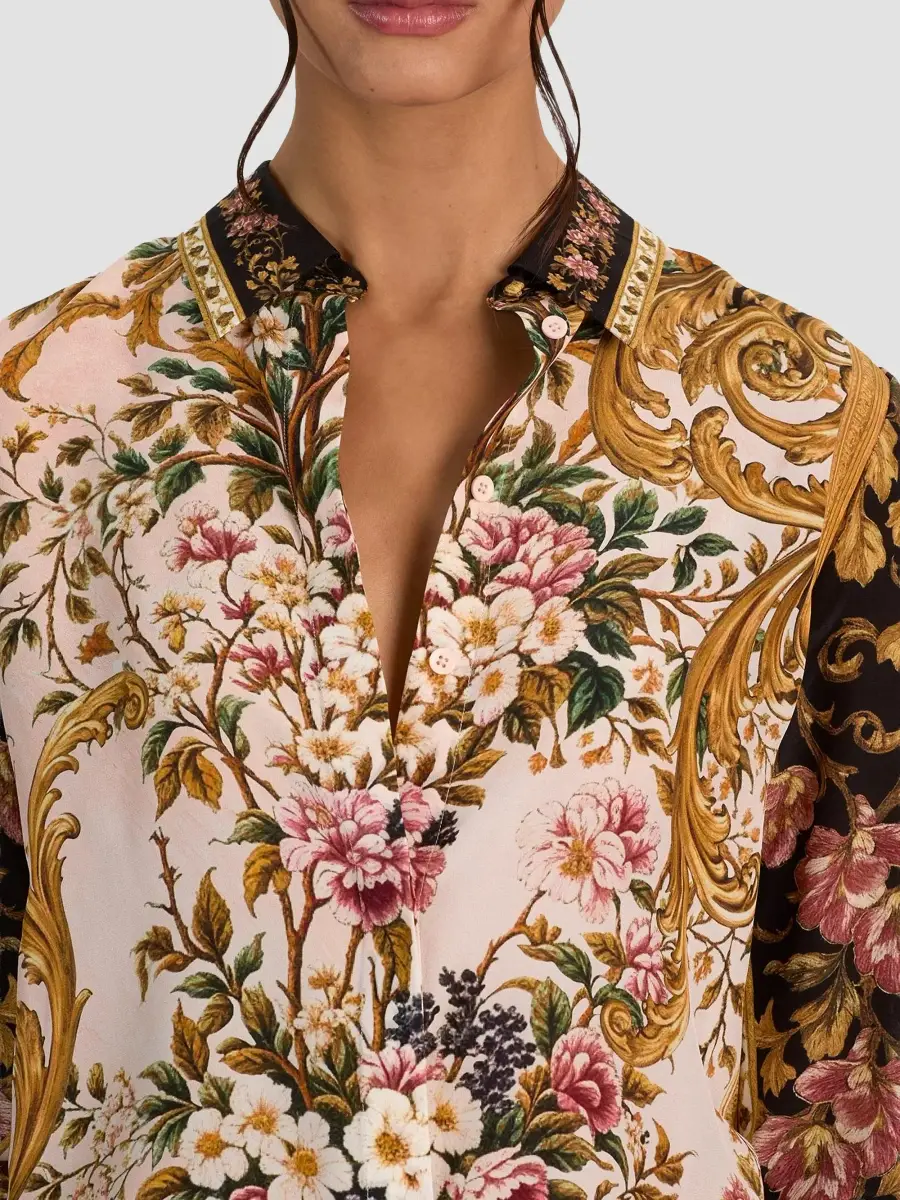 Alice + Olivia Women's Willa Floral Button-Front Top | Thumbnail 5 Alice + Olivia Women's Willa Floral Button-Front Top | Thumbnail 5