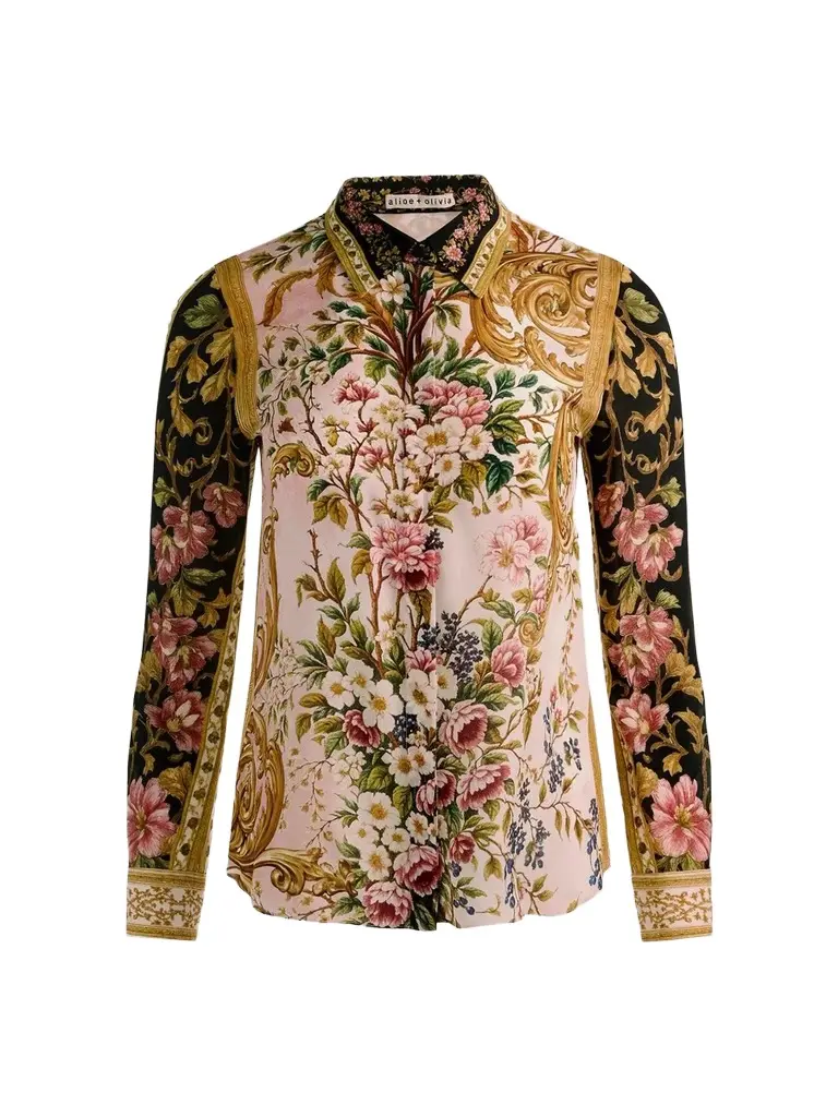 Alice + Olivia Women's Willa Floral Button-Front Top