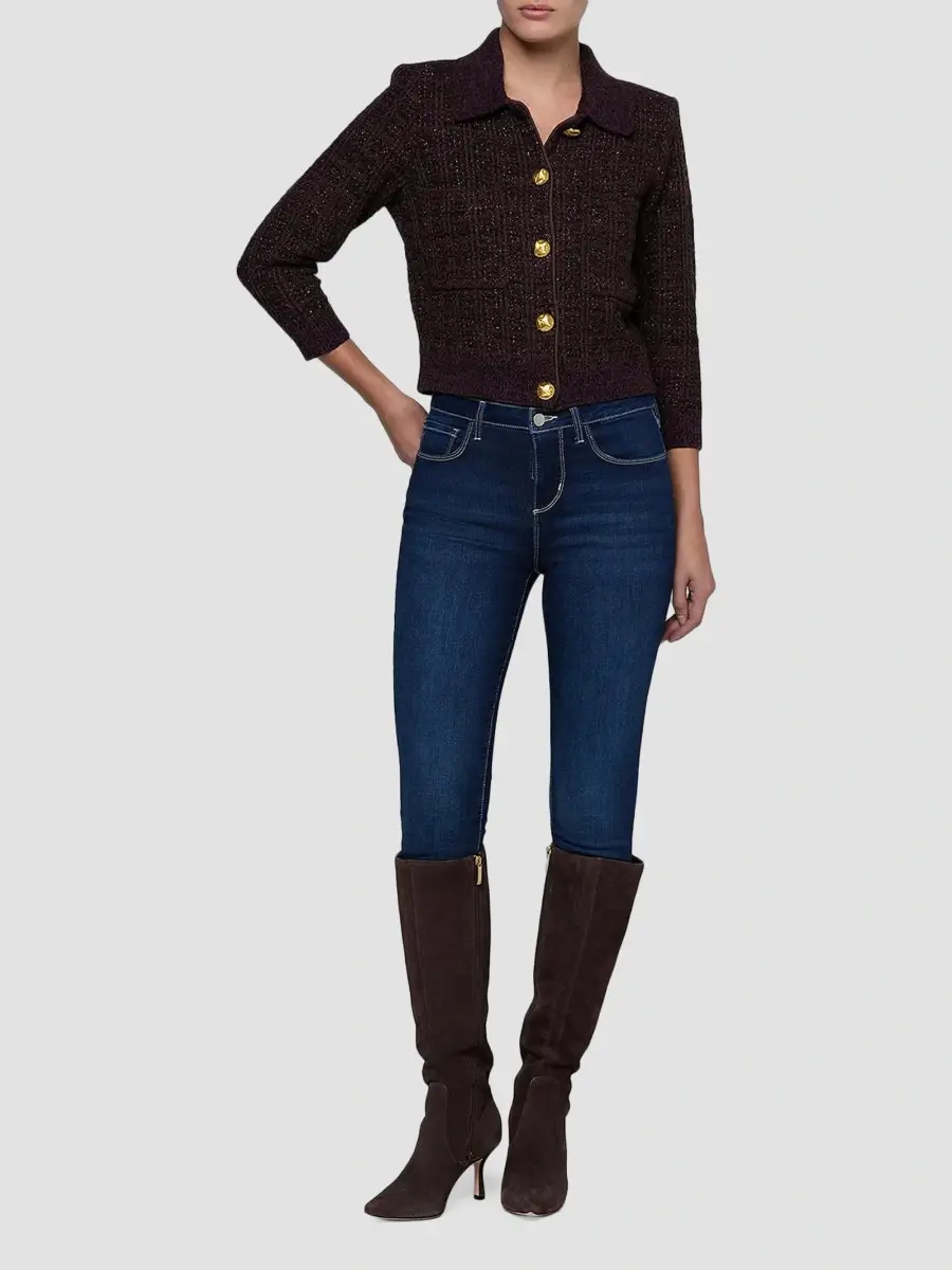 L'Agence Women's Morrigan Tweed Stitch Cardigan | Thumbnail 2 L'Agence Women's Morrigan Tweed Stitch Cardigan | Thumbnail 2