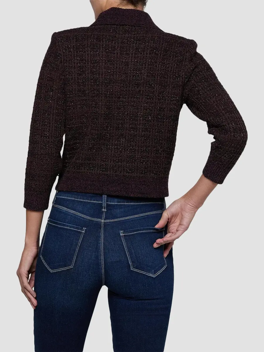 L'Agence Women's Morrigan Tweed Stitch Cardigan | Thumbnail 3 L'Agence Women's Morrigan Tweed Stitch Cardigan | Thumbnail 3