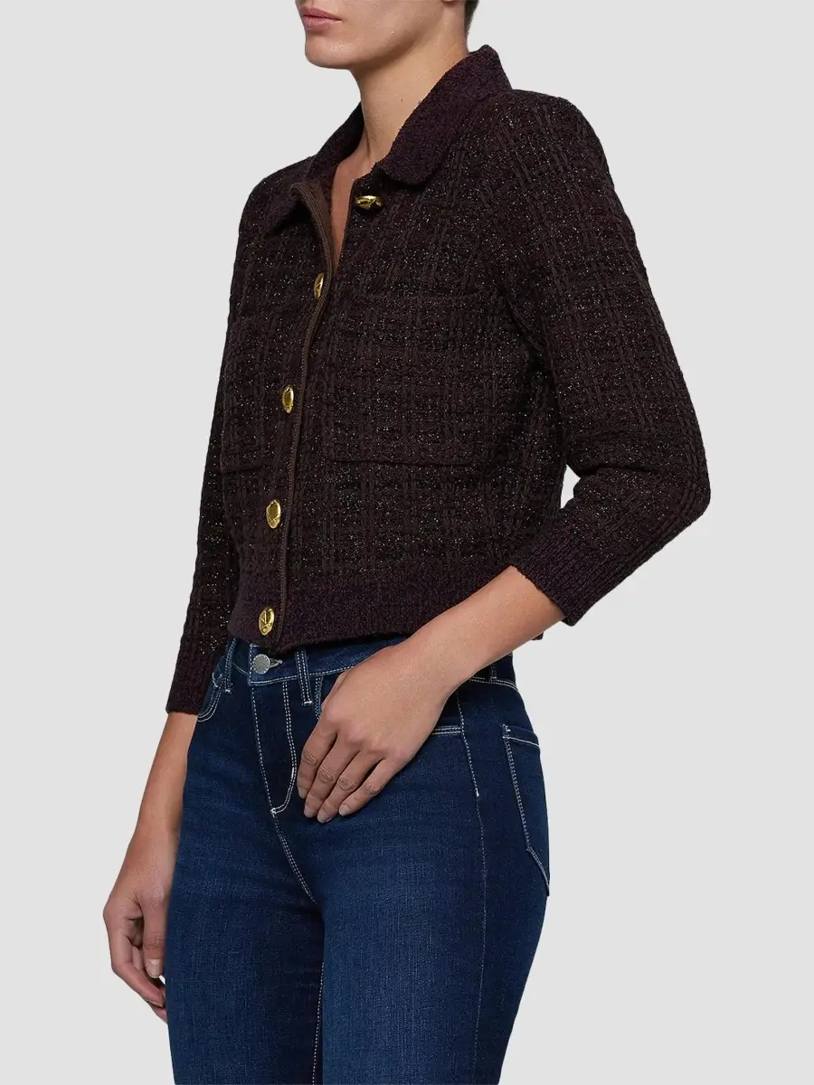 L'Agence Women's Morrigan Tweed Stitch Cardigan | Thumbnail 5 L'Agence Women's Morrigan Tweed Stitch Cardigan | Thumbnail 5
