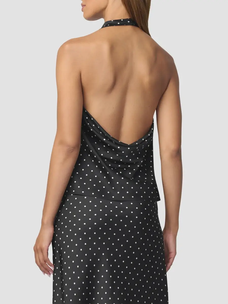 Joe's Jeans Women's The Ines Polka Dot Draped Halterneck Top | Thumbnail 3