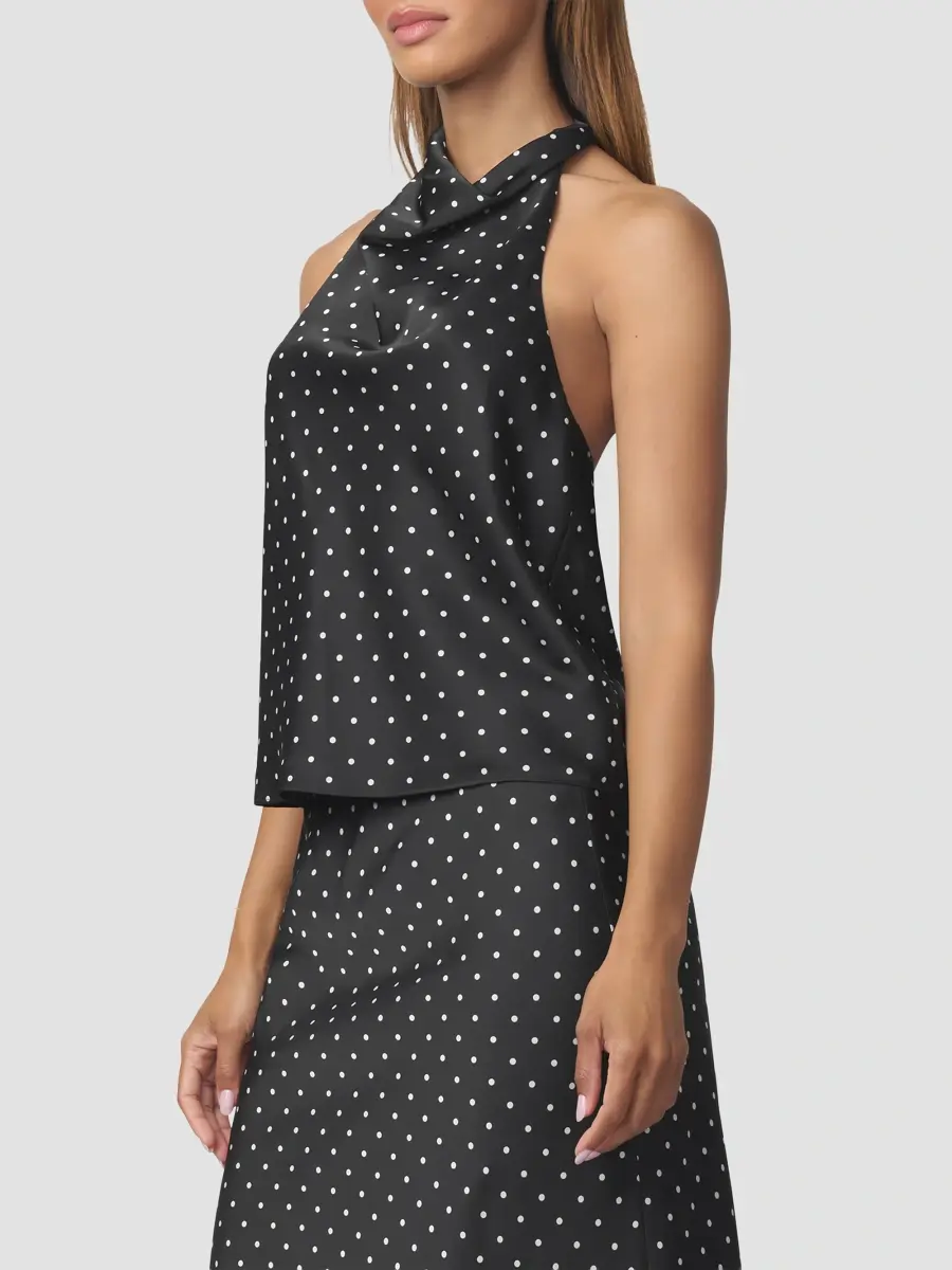 Joe's Jeans Women's The Ines Polka Dot Draped Halterneck Top | Thumbnail 5