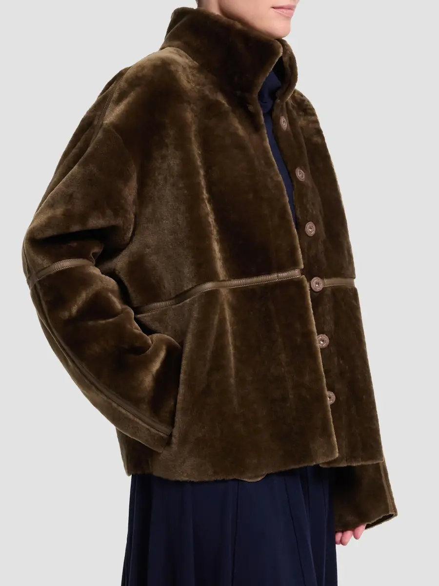 TWP Women's Big Sky Reversible Leather-Shearling Jacket | Thumbnail 4 TWP Women's Big Sky Reversible Leather-Shearling Jacket | Thumbnail 4