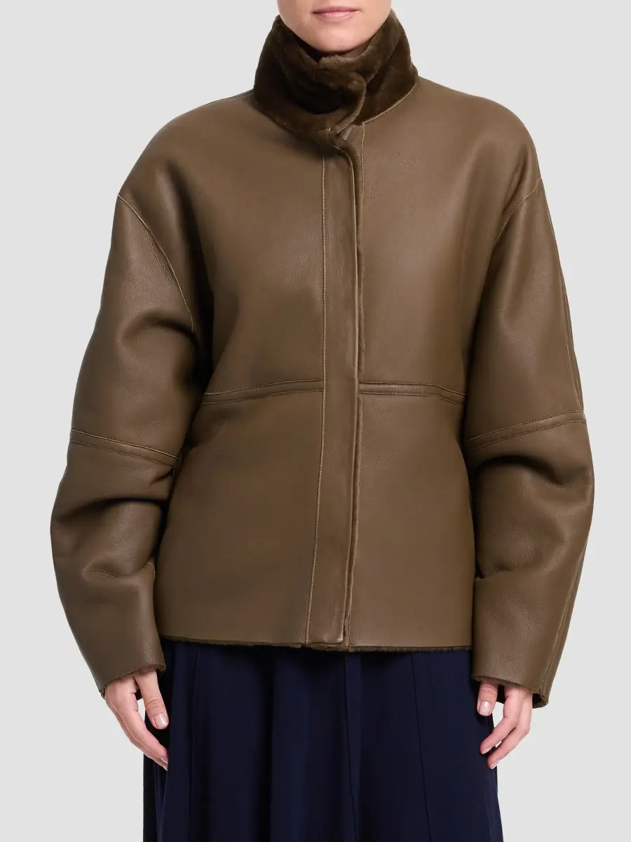 TWP Women's Big Sky Reversible Leather-Shearling Jacket | Thumbnail 5 TWP Women's Big Sky Reversible Leather-Shearling Jacket | Thumbnail 5